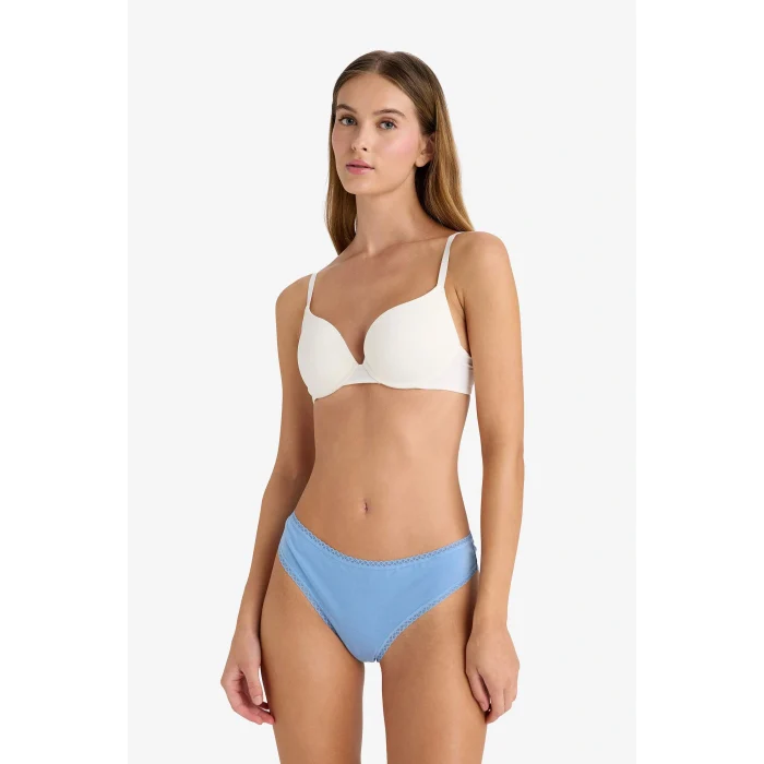 Defacto F2190AXBE270 Mavi Dantel Detaylı 3lü Brazilian Külot-Fall in Love