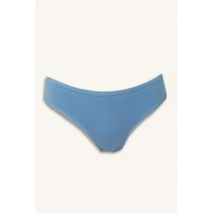 Defacto F2190AXBE270 Mavi Dantel Detaylı 3lü Brazilian Külot-Fall in Love