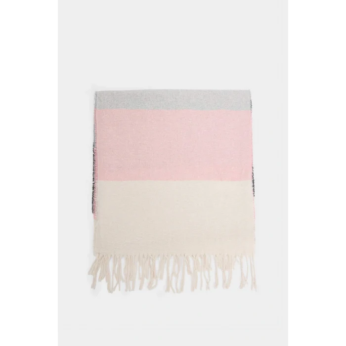 Defacto R7284AZPN1 Pembe Kadın Renk Bloklu Atkı