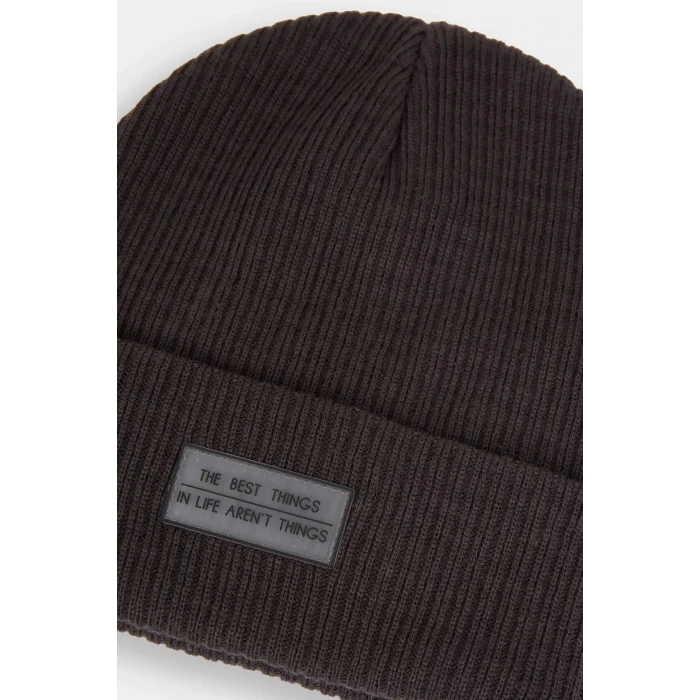 Defacto A6632AXAR4 Antrasit Erkek Dokuma Etiketli Triko Bere