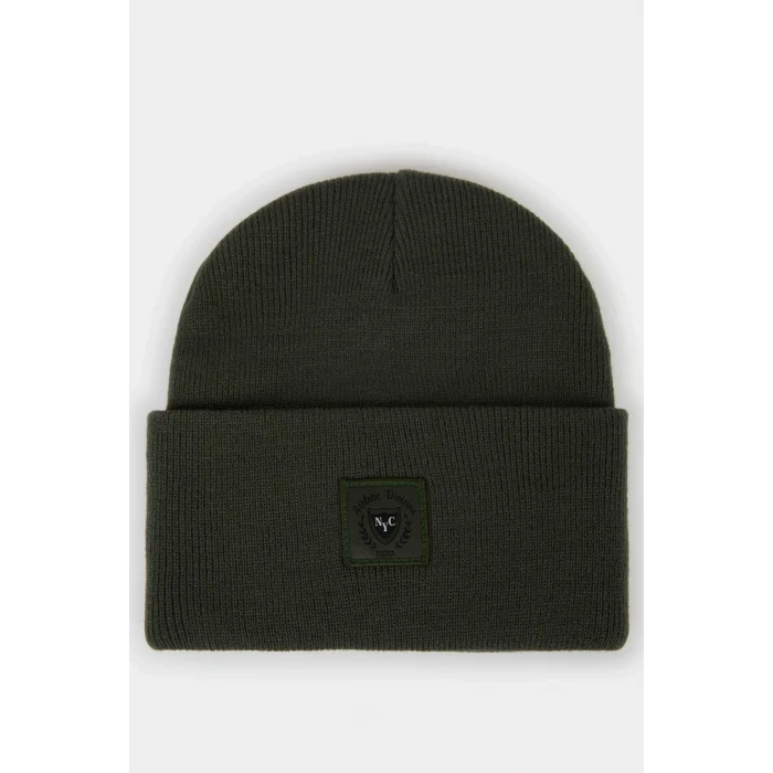 Defacto F4130AXKH326 Haki Erkek Dokuma Etiketli Triko Bere