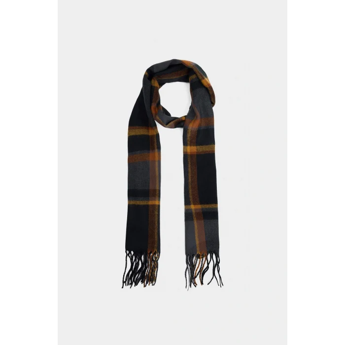 Defacto C8270AXBK27 Siyah Erkek Kareli Dokuma Atkı