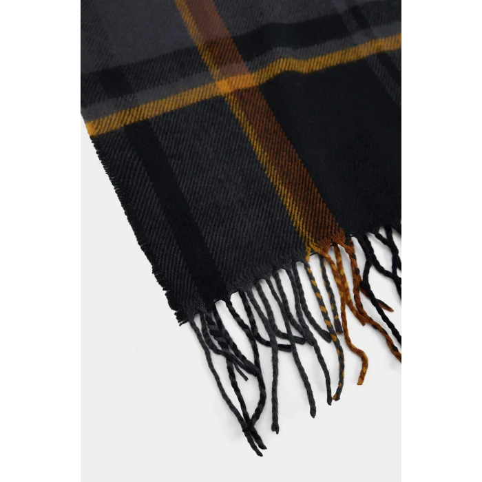 Defacto C8270AXBK27 Siyah Erkek Kareli Dokuma Atkı