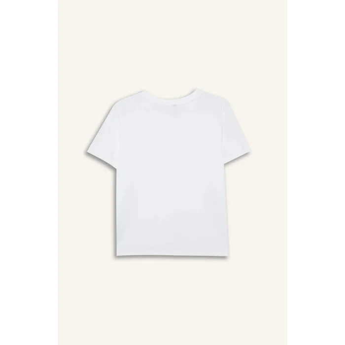 Defacto A9428AXWT79 Beyaz Regular Fit Bisiklet Yaka Basic Düz Premium Kısa Kollu Tişört