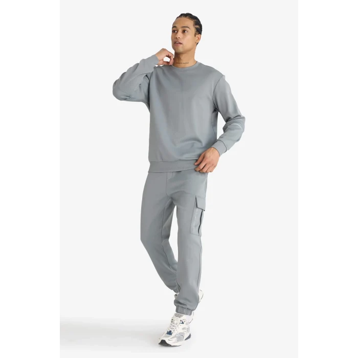 Defacto D3741AXGR455 Gri DeFactoFit Standart Fit Üç Cepli Sporcu Jogger Eşofman Altı