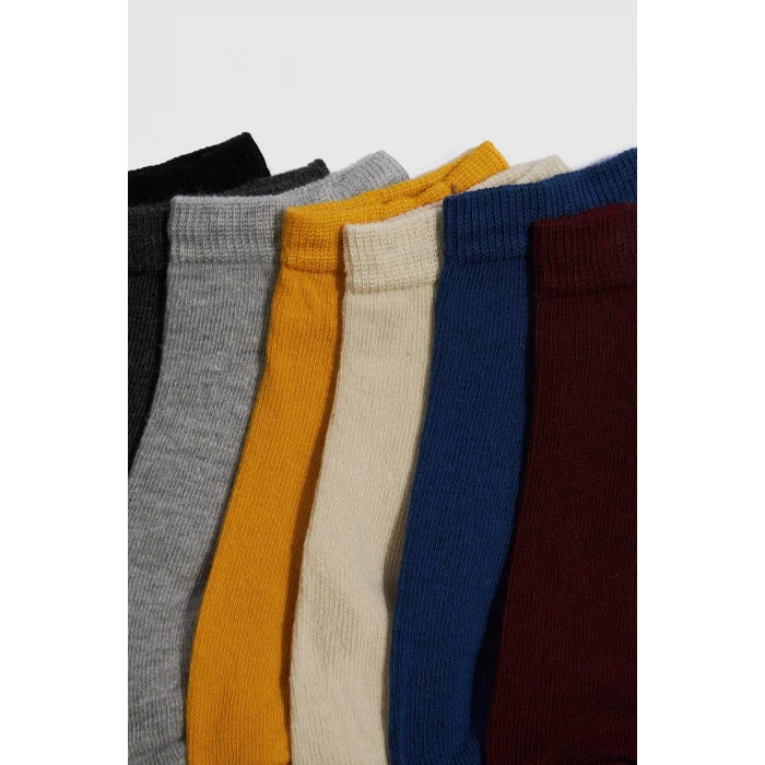 Defacto F4699A8KR1 Çok Renkli Erkek Çocuk 7li Pamuklu Patik Çorap