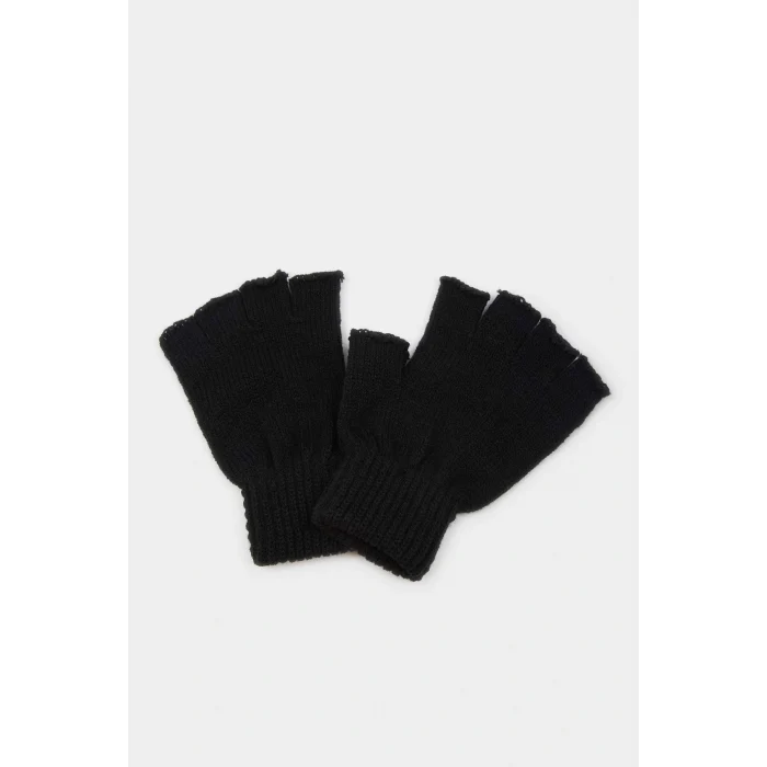 Defacto L9300AZBK23 Siyah Erkek Kesik Parmaklı Triko Eldiven