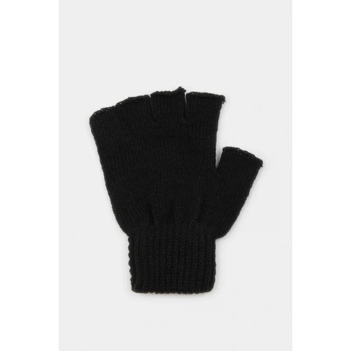 Defacto L9300AZBK23 Siyah Erkek Kesik Parmaklı Triko Eldiven