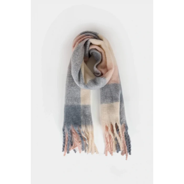 Defacto F3432AXPN1 Pembe Kadın Kareli Atkı