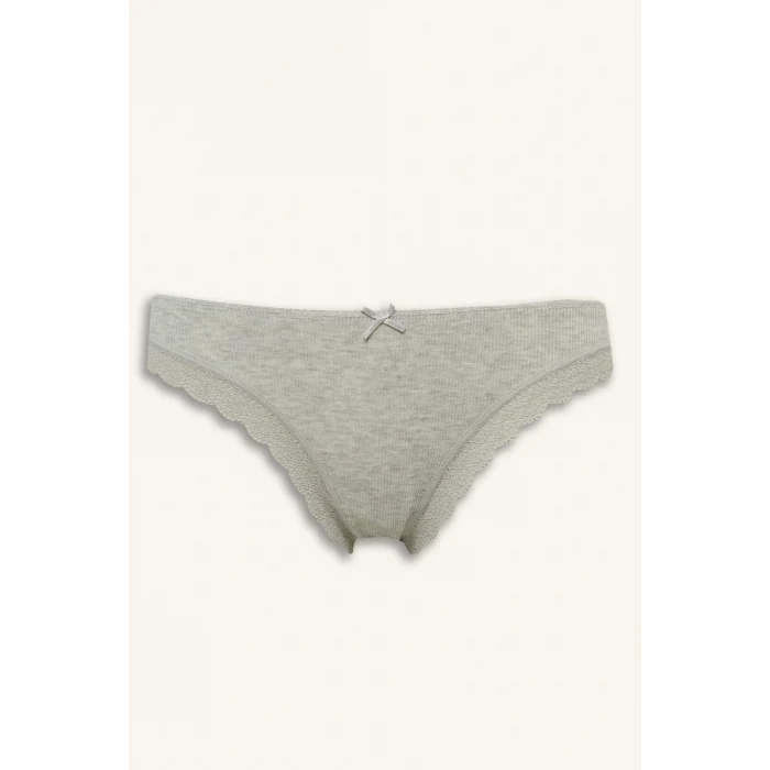 Defacto D8672AXAR163 Antrasit Dantel Detaylı Ribana 3lü Brazilian Külot-Fall in Love