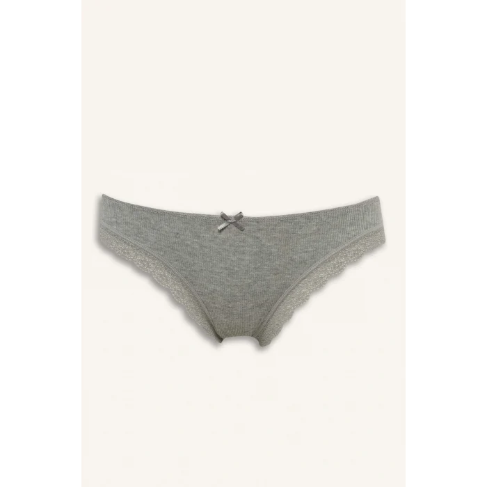 Defacto D8672AXAR163 Antrasit Dantel Detaylı Ribana 3lü Brazilian Külot-Fall in Love