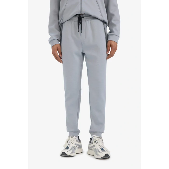 Defacto Z9112AZGR445 Gri DeFactoFit Slim Fit Dar Kesim Standart Paça Skuba Dalgıç Kumaş Jogger Eşofman Altı