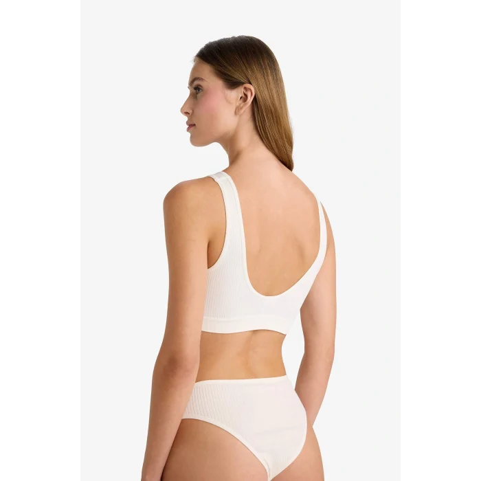 Defacto C1642AXWT46 Beyaz Çıkarılabilir Pedli Seamless Bra-Fall in Love