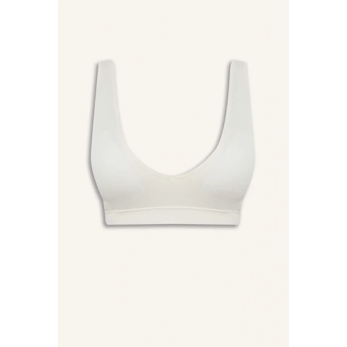 Defacto C1642AXWT46 Beyaz Çıkarılabilir Pedli Seamless Bra-Fall in Love