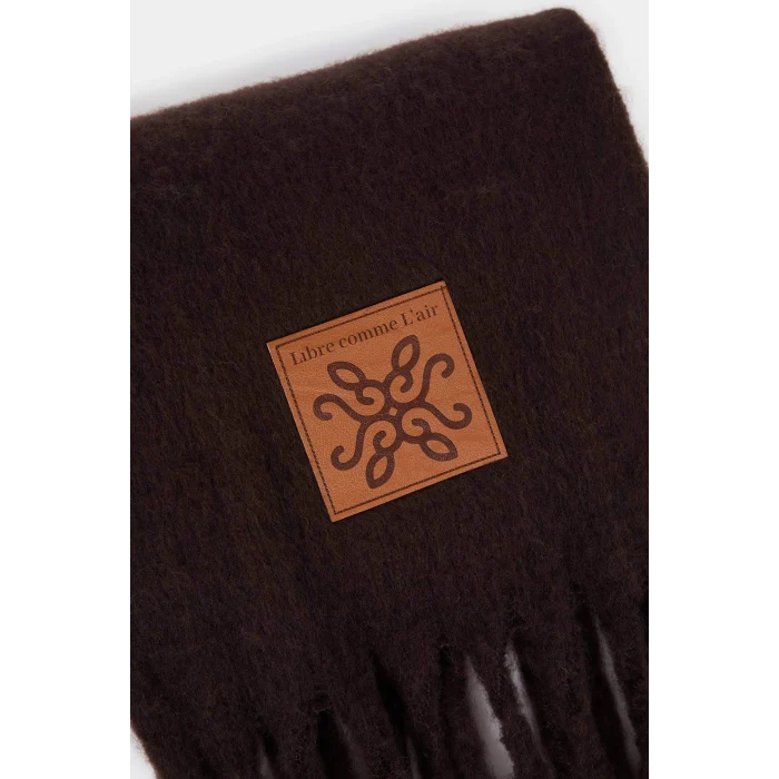 Defacto F3427AXBN201 Kahve Kadın Dokuma Etiketli Atkı