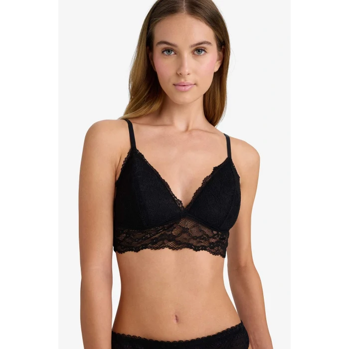 Defacto D7843AXBK27 Siyah Pedli Dantelli Bralet Fall in Love