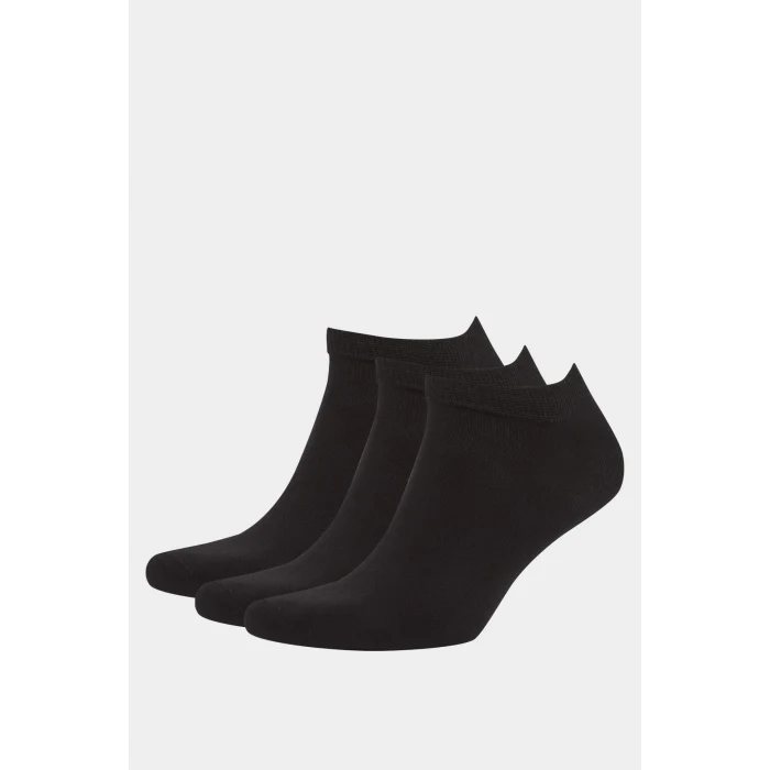 Defacto F4293AXBK26 Siyah Erkek Dikişsiz 3lü Bambu Patik Çorap