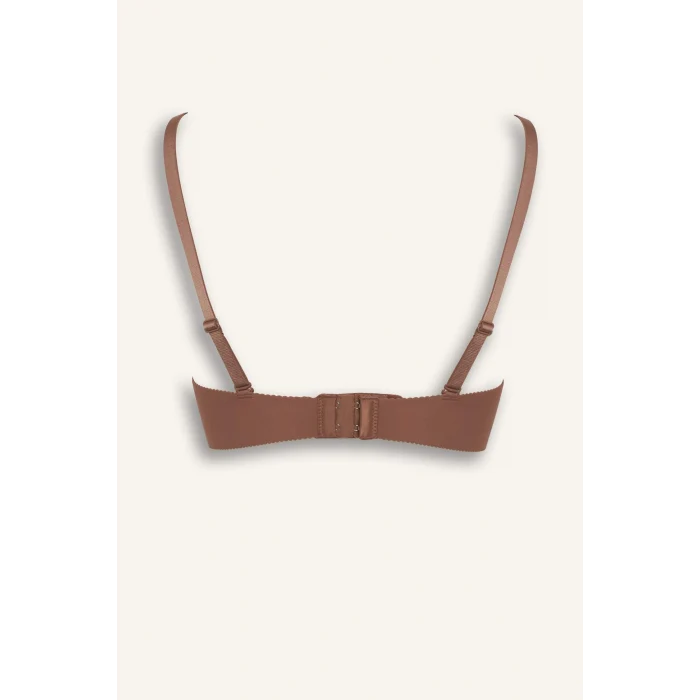 Defacto C1525AXBN307 Kahve Yarım Dolgulu Micro Kaplı Yarım Dolgulu Balenli Tişört Bra Fall in Love