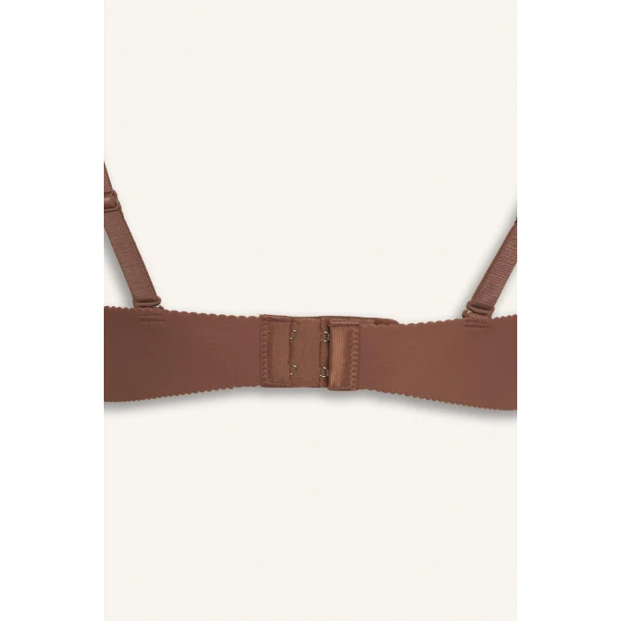 Defacto C1525AXBN307 Kahve Yarım Dolgulu Micro Kaplı Yarım Dolgulu Balenli Tişört Bra Fall in Love