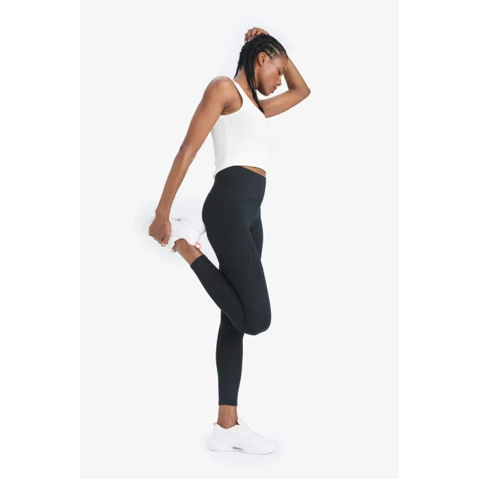 Defacto Z0817AZBK81 Siyah DeFactoFit Siyah Toparlayıcı Yüksek Bel Şekillendirici Esnek Sporcu Tayt