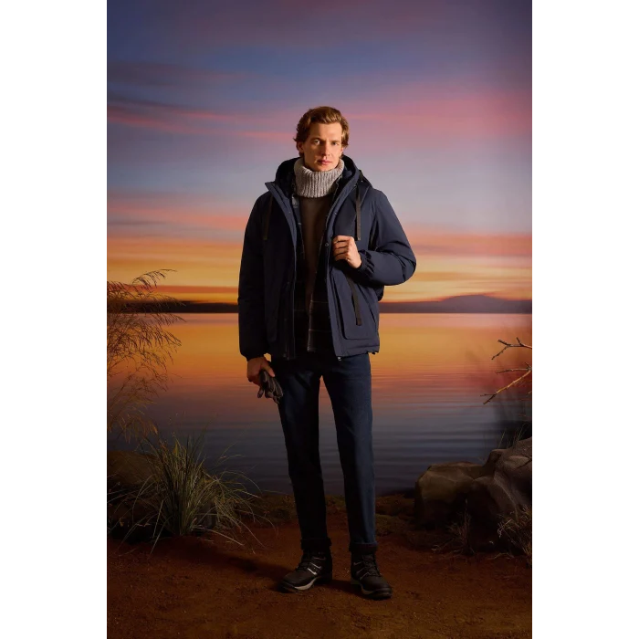 Defacto Y0369AZNM83 İndigo Sergio Regular Fit Normal Bel Boru Paça Jean Pantolon