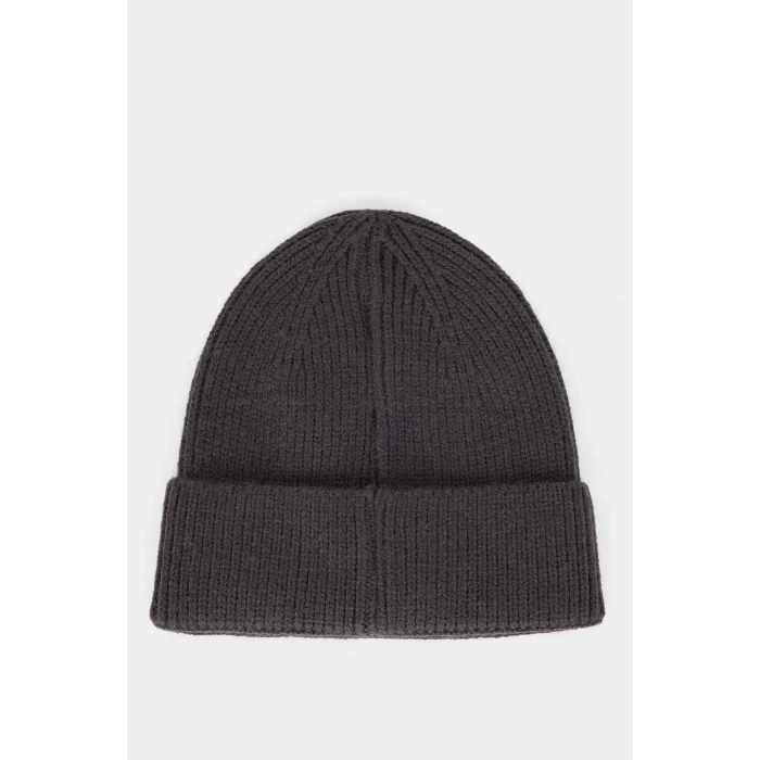 Defacto A5067AXAR198 Antrasit Erkek Etiket Baskılı Triko Bere