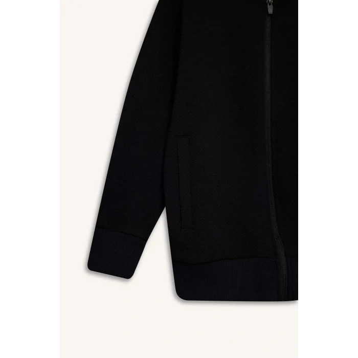 Defacto D2803A8BK81 Siyah Erkek Çocuk Kolej Yaka Bomber Okul Hırkası