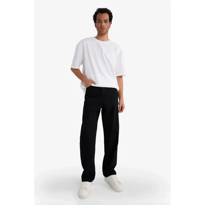 Defacto E5388AXNM40 Siyah Baggy Fit Geniş Paça Jean Pantolon