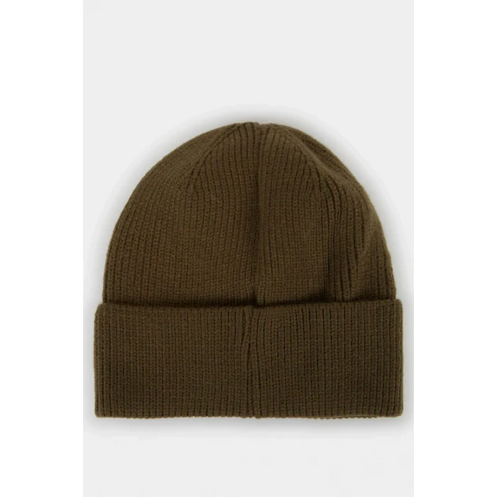 Defacto F3909AXKH328 Haki Erkek Dokuma Etiketli Triko Bere