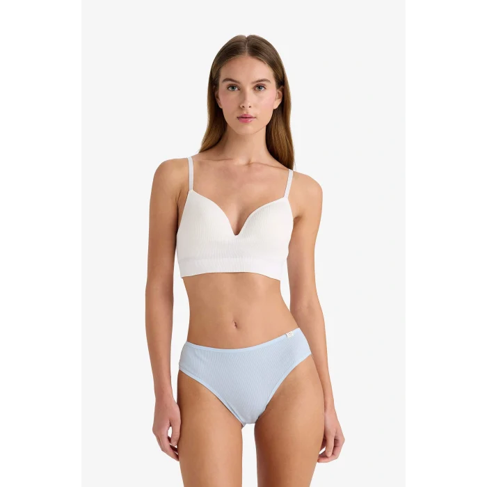 Defacto D6404AXBE572 Mavi Ribana 3lü Brief Külot-Fall in Love