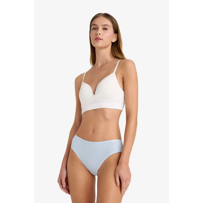 Defacto D6404AXBE572 Mavi Ribana 3lü Brief Külot-Fall in Love