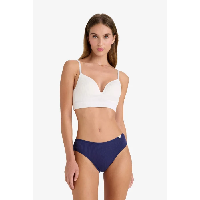 Defacto D6404AXBE572 Mavi Ribana 3lü Brief Külot-Fall in Love