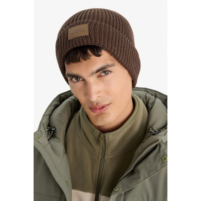 Defacto C7149AXBN258 Kahve Erkek Dokuma Etiketli Bere