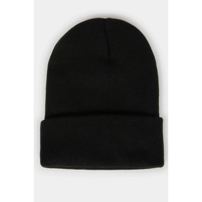 Defacto F3163AXBK26 Siyah Kadın Dokuma Etiketli Bere