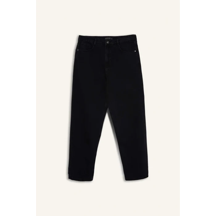 Defacto F8419AXNM40 Siyah Baggy Fit Geniş Paça Jean Pantolon
