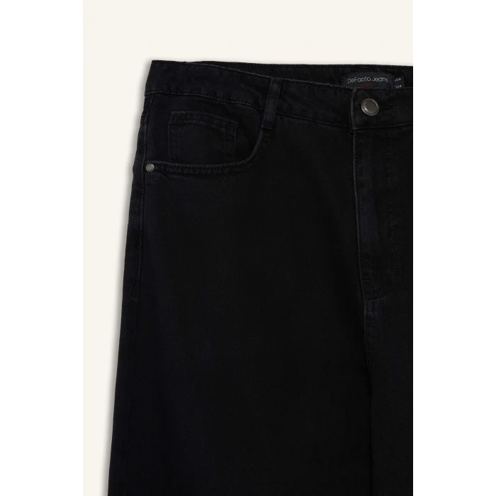 Defacto F8419AXNM40 Siyah Baggy Fit Geniş Paça Jean Pantolon