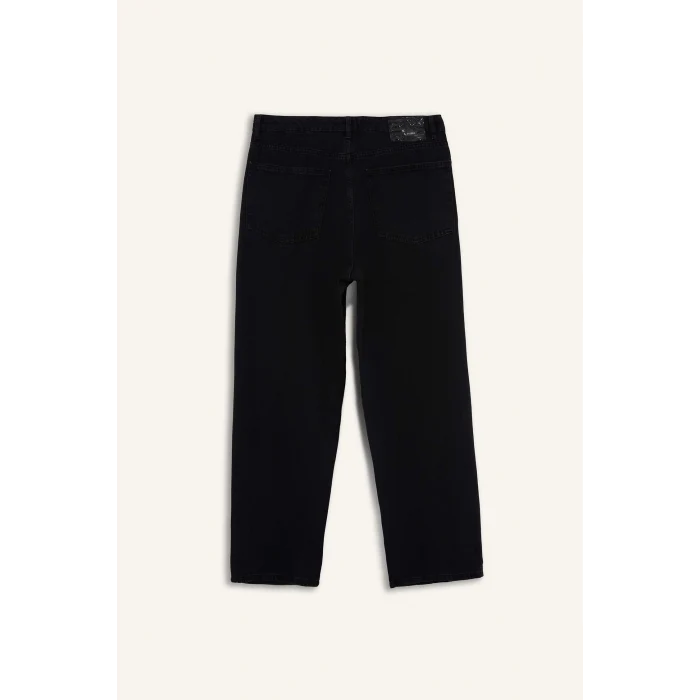 Defacto F8419AXNM40 Siyah Baggy Fit Geniş Paça Jean Pantolon