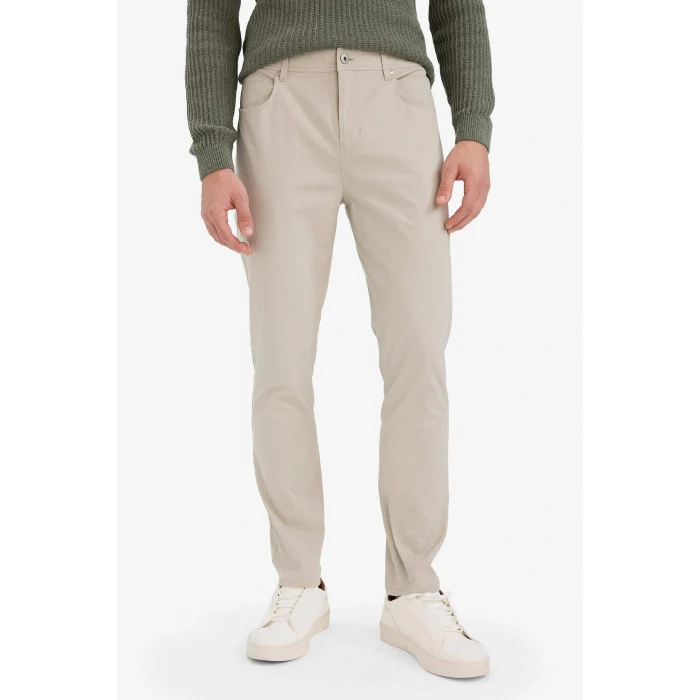 Defacto B2089AXBG766 Bej Slim Fit Dar Kesim Dar Paça Cepli Pantolon