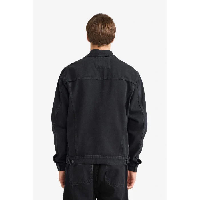 Defacto F4738AXNM40 Siyah Regular Fit Düğmeli Cepli Denim Ceket