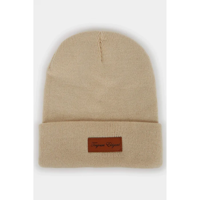 Defacto F3163AXBG307 Bej Kadın Dokuma Etiketli Bere