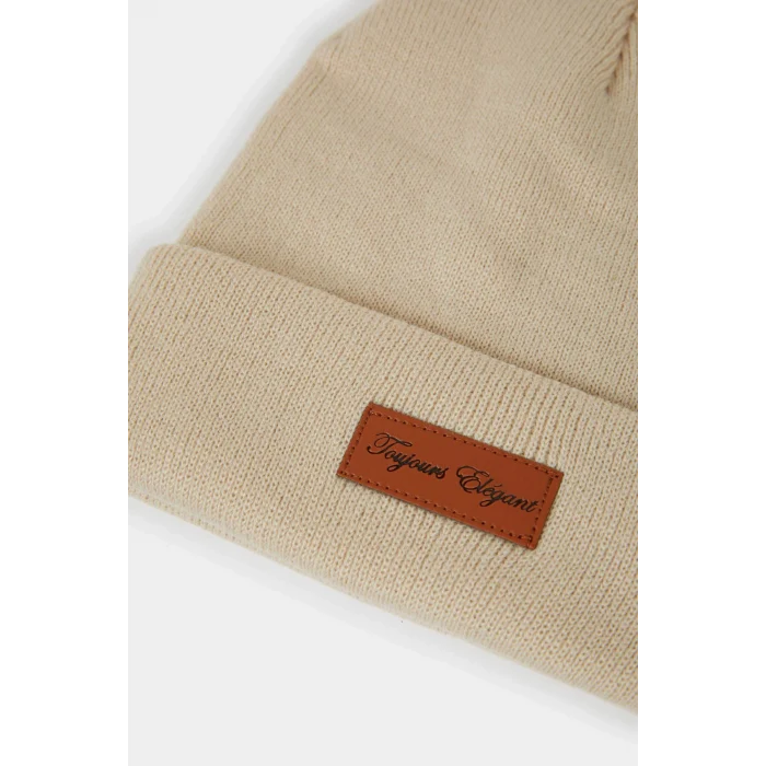 Defacto F3163AXBG307 Bej Kadın Dokuma Etiketli Bere