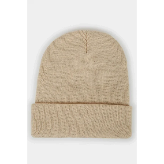 Defacto F3163AXBG307 Bej Kadın Dokuma Etiketli Bere