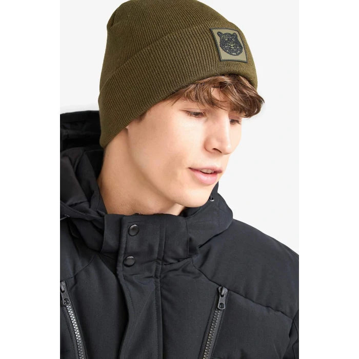 Defacto R7045AZKH328 Haki Erkek Dokuma Etiketli Bere