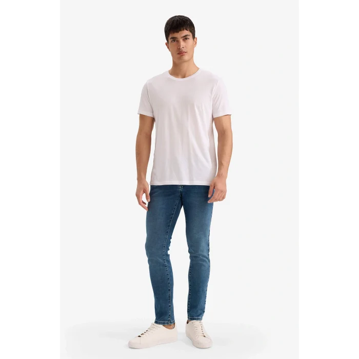 Defacto G3245AXNM34 Mavi Pedro Slim Fit Dar Kalıp Normal Bel Dar Paça Jean Pantolon