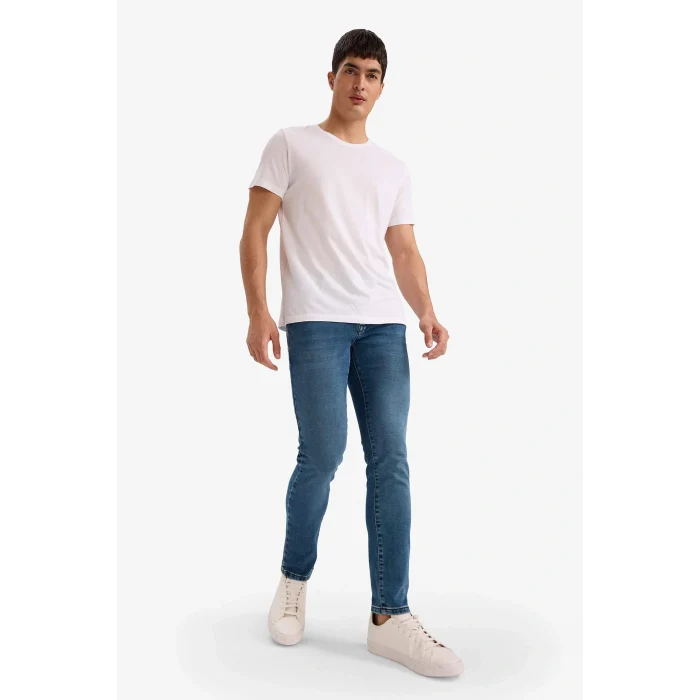Defacto G3245AXNM34 Mavi Pedro Slim Fit Dar Kalıp Normal Bel Dar Paça Jean Pantolon