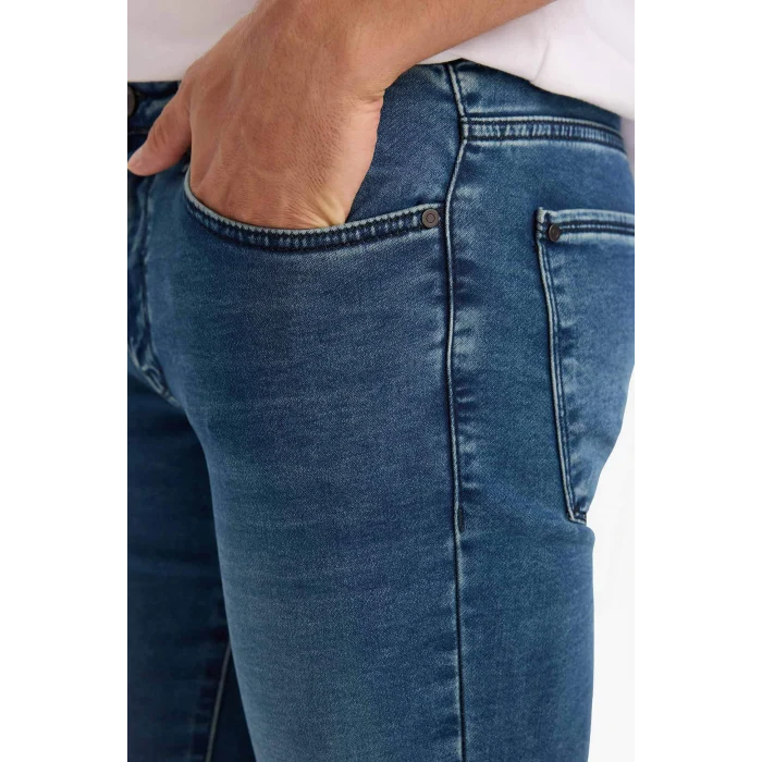 Defacto G3245AXNM34 Mavi Pedro Slim Fit Dar Kalıp Normal Bel Dar Paça Jean Pantolon