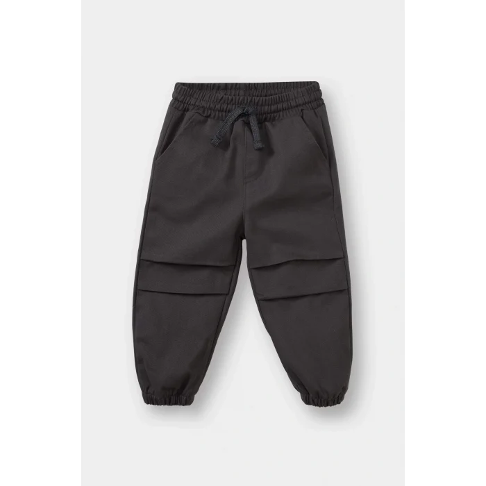 Defacto G3225A5ER233 Ekru Erkek Bebek 2li Takım Kareli Twill Kapüşonlu Gömlek Pantolon