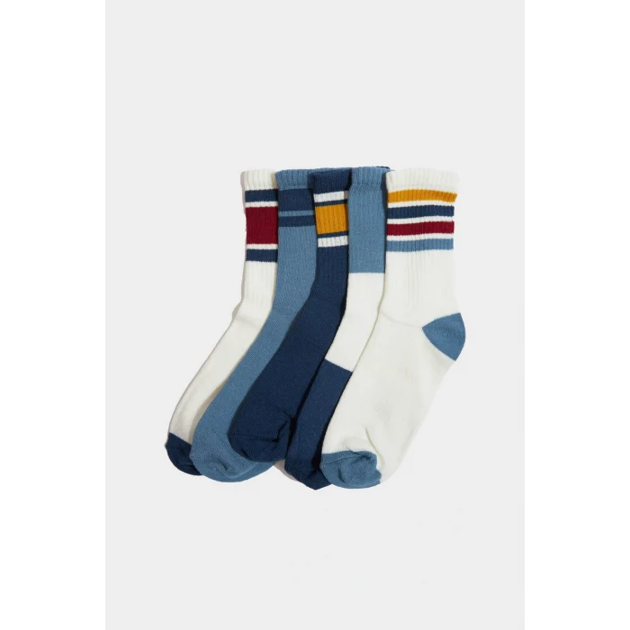 Defacto F4722A8KR1 Çok Renkli Erkek Çocuk 5li Pamuklu Uzun Çorap