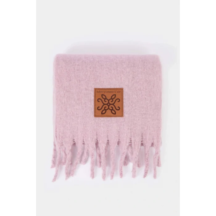 Defacto F3427AXPN1 Pembe Kadın Dokuma Etiketli Atkı