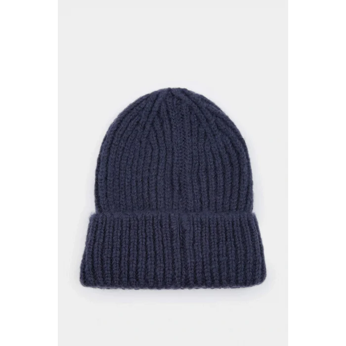 Defacto U9177AZIN8 İndigo Erkek Dokuma Etiketli Bere